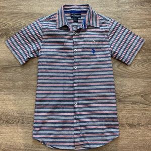 US Polo Assn Boys Striped Short Sleeve Shirt, Size 10/12
